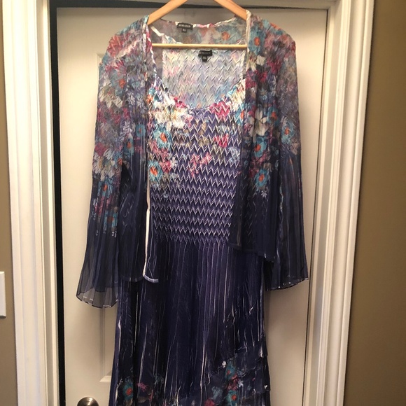 Komarov Indigo Meadow Dress with Jacket ULN - Picture 1 of 7